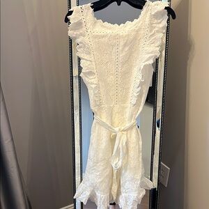 Lace Ruffle White Dress